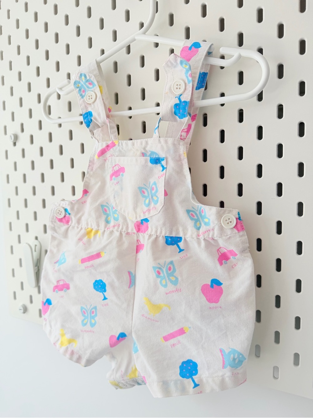 Vintage bubble shortalls Butterfly, fish and cars prints 12M